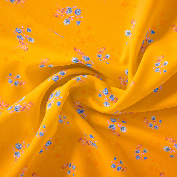 Тканина батист Digital принт Віола 2 манго, фото 1