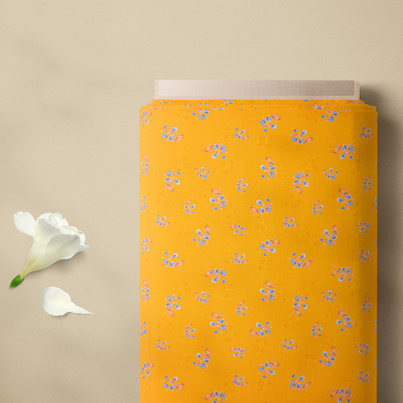 Тканина батист Digital принт Віола 2 манго, фото 2