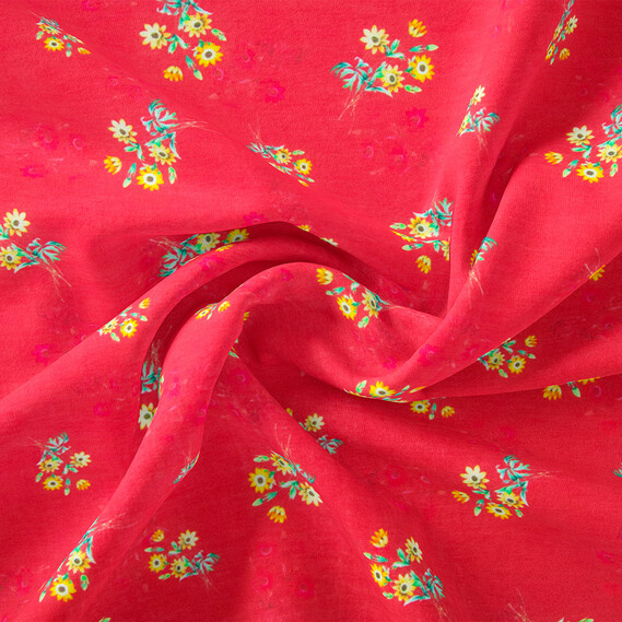 Ткань батист Digital принт Віола 2 вишня, фото 1