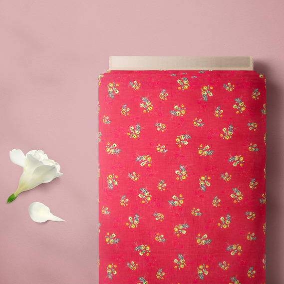 Ткань батист Digital принт Віола 2 вишня, фото 2