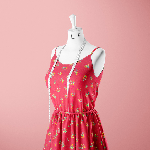 Ткань батист Digital принт Віола 2 вишня, фото 3