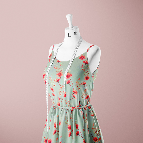 Тканина батист Digital принт космея полин, фото 3