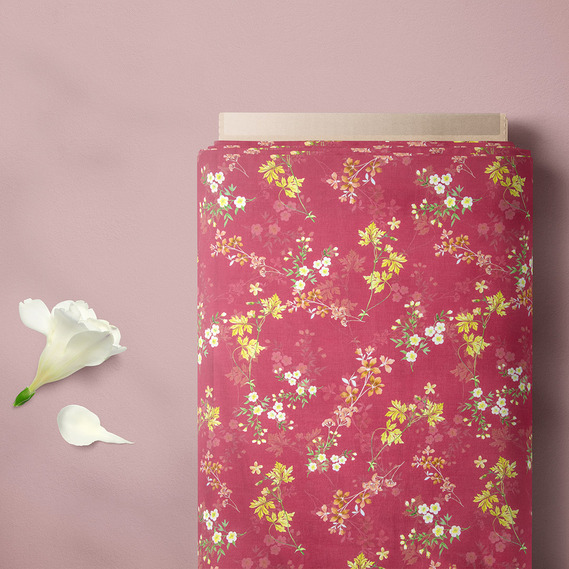 Batiste fabric Digital print Віолетта вишня, фото 2