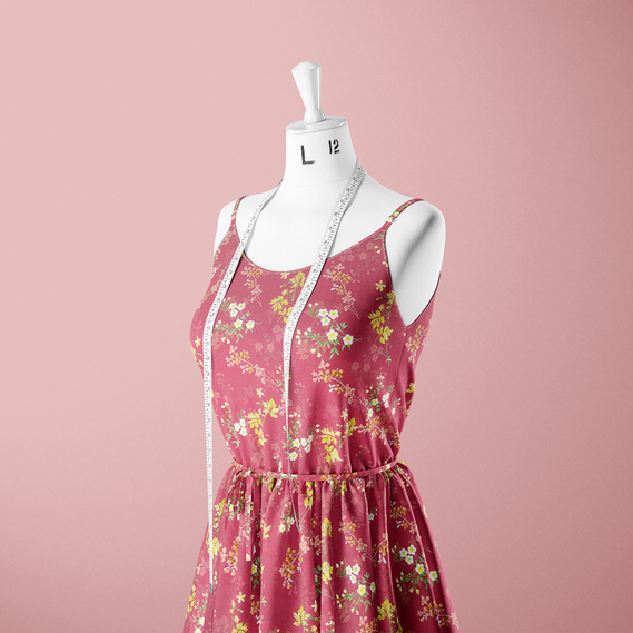 Batiste fabric Digital print Віолетта вишня, фото 3