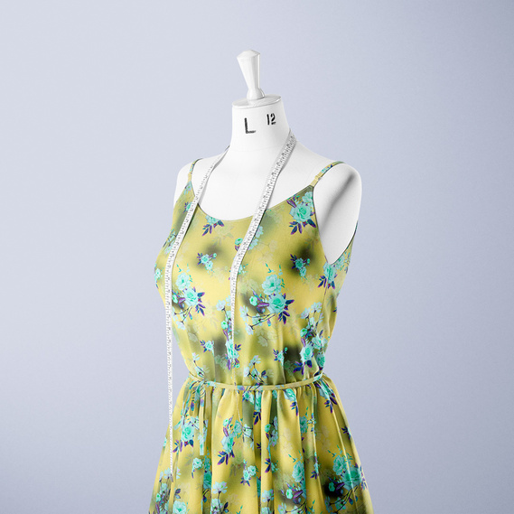 Тканина батист Digital принт Роуз олива, фото 3