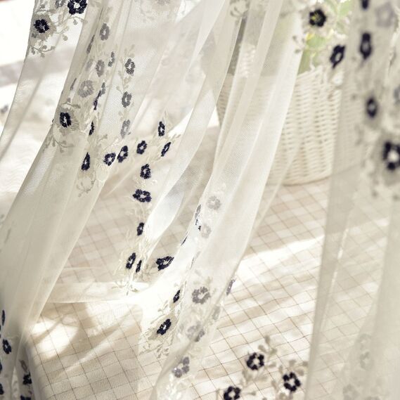 Тюль с вышивкой LIZ V-5 синя, фото 4 Тюль с вышивкой LIZ V-5 синя, фото 4