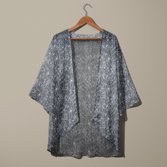 Тканина шифон креш розчерк чорний, фото 3 Тканина шифон креш розчерк чорний, фото 3