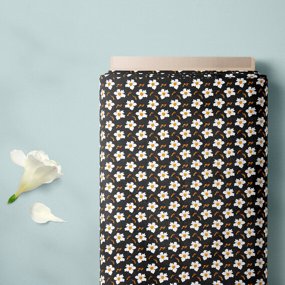 Тканина поплін Мартіна чорний, фото 2