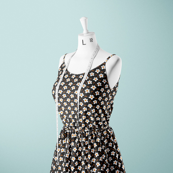 Тканина поплін Мартіна чорний, фото 3