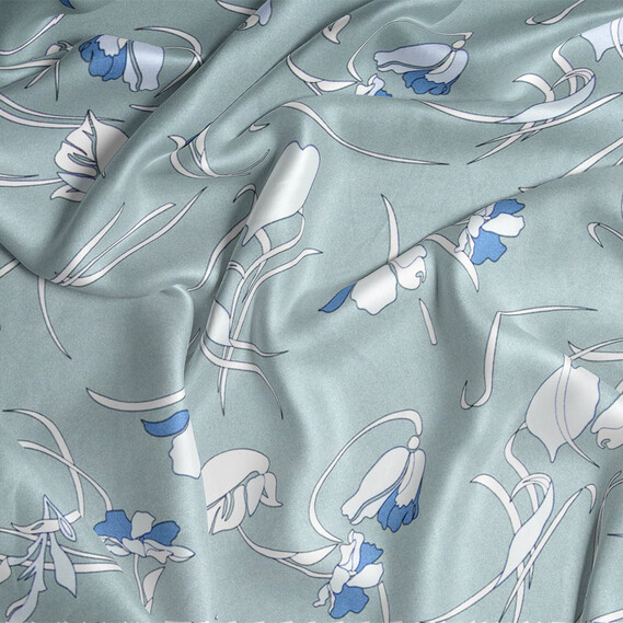 Тканина шовк атлас Armani screen принт Tina денім, фото 2