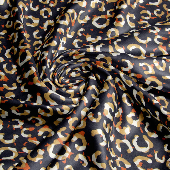 Тканина шовк атлас Armani screen принт півкола чорний, фото 1