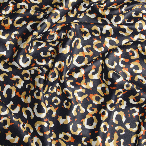 Тканина шовк атлас Armani screen принт півкола чорний, фото 2