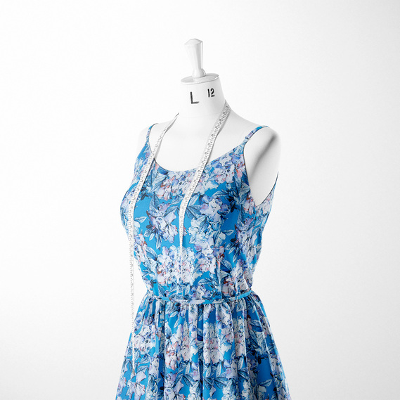 Ткань плательная Super soft Digital принт Аеліта блакитна, фото 3