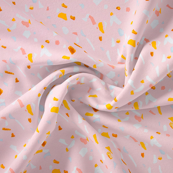 Ткань плательная Super soft Digital принт фанти ніжно рожева, фото 1