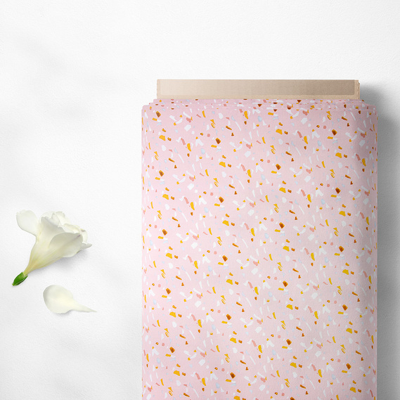 Ткань плательная Super soft Digital принт фанти ніжно рожева, фото 2