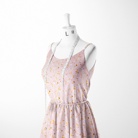 Ткань плательная Super soft Digital принт фанти ніжно рожева, фото 3