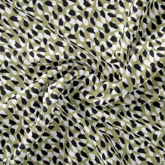 Тканина плательна Super soft Digital принт акцент олива, фото 1 Тканина плательна Super soft Digital принт акцент олива, фото 1