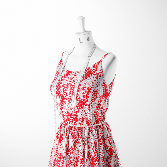 Тканина плательна Асоль червоний молоко, фото 3