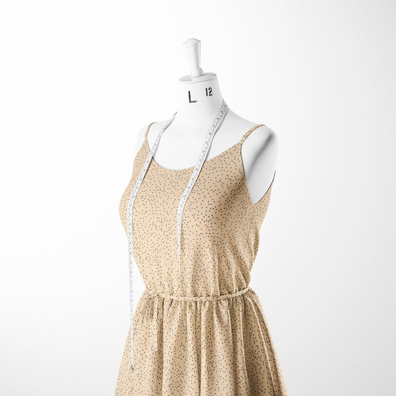 Ткань плательная Горох беж, фото 3