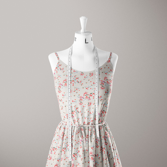 Тканина льон стрейч долина квітів світлий беж, фото 3