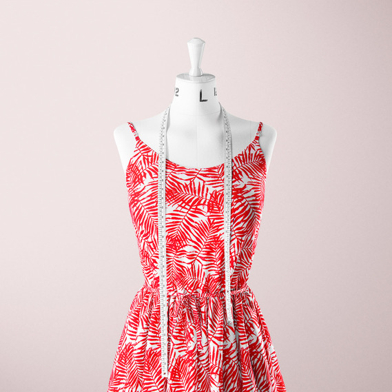 Тканина льон  папороть червона, фото 3