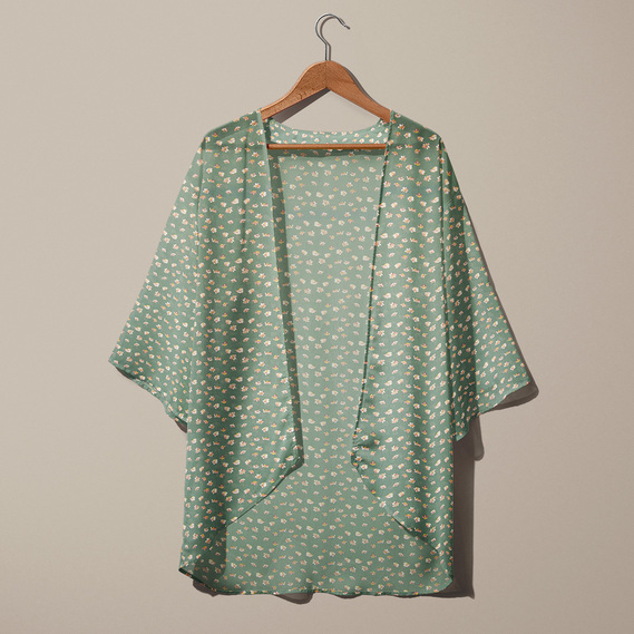 Тканина шифон креп флора темно зелений, фото 3 Тканина шифон креп флора темно зелений, фото 3