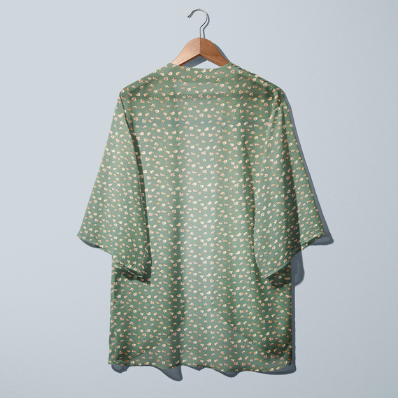 Тканина шифон креп флора темно зелений, фото 4 Тканина шифон креп флора темно зелений, фото 4