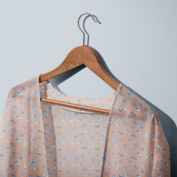 Ткань шифон креп флора капучино, фото 2 Ткань шифон креп флора капучино, фото 2