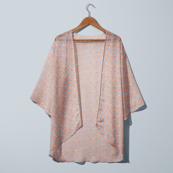 Ткань шифон креп флора капучино, фото 3 Ткань шифон креп флора капучино, фото 3