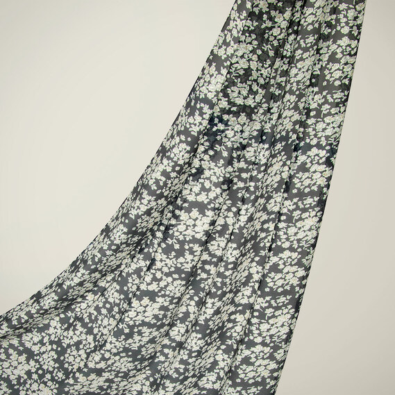 Ткань шифон креп розалі чорний, фото 1 Ткань шифон креп розалі чорний, фото 1