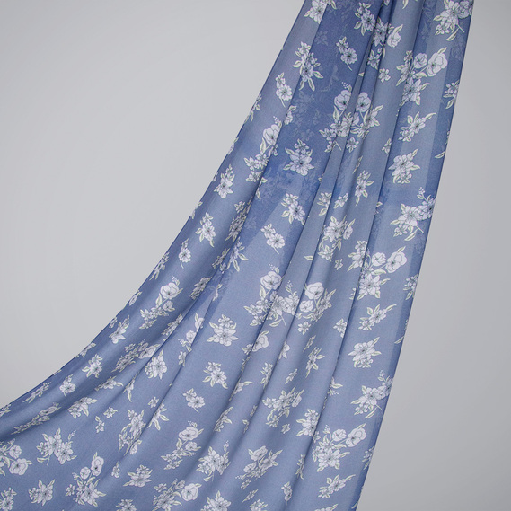 Ткань шифон креп Ірен денім, фото 1 Ткань шифон креп Ірен денім, фото 1