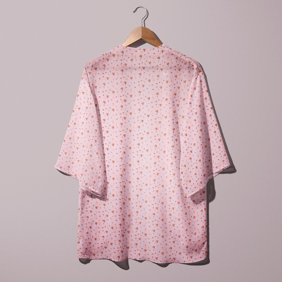 Тканина шифон трояндочки пудра, фото 4