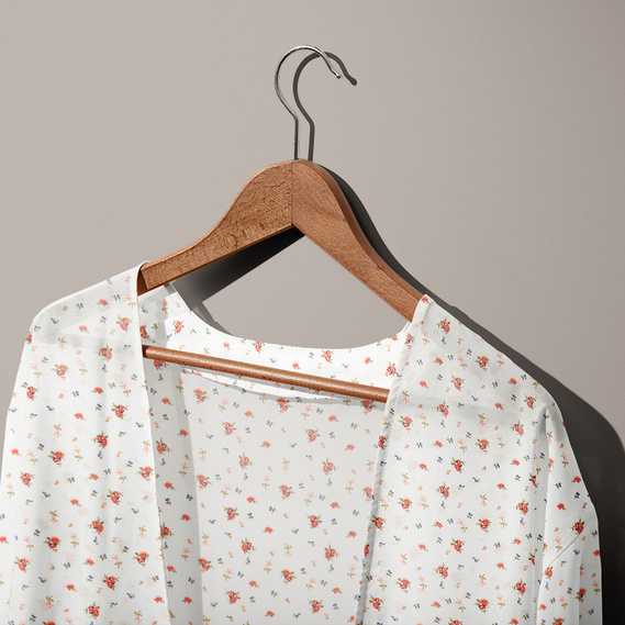 Тканина шифон трояндочки крем, фото 2