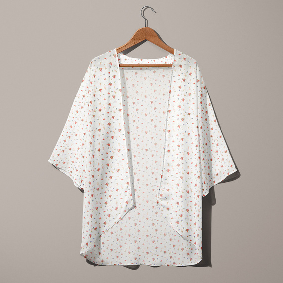 Тканина шифон трояндочки крем, фото 3