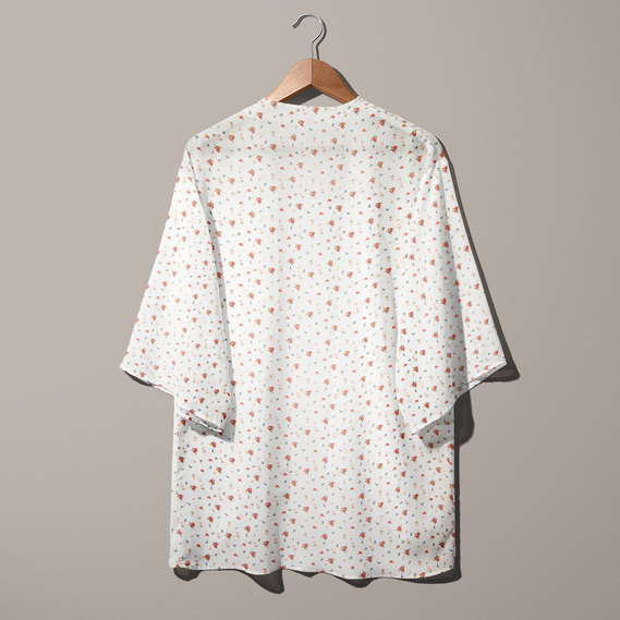 Тканина шифон трояндочки крем, фото 4