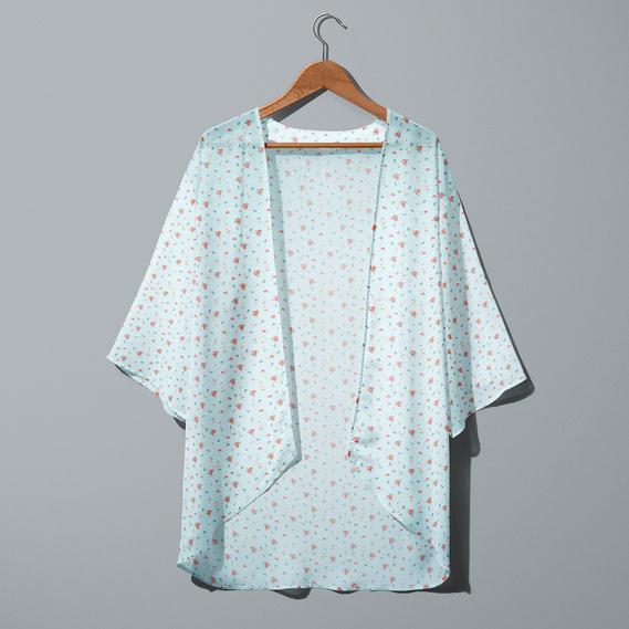 Тканина шифон трояндочки ментол, фото 3 Тканина шифон трояндочки ментол, фото 3