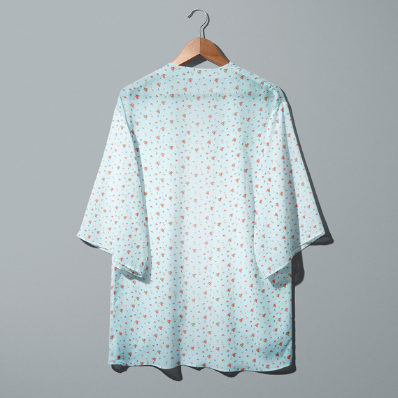 Тканина шифон трояндочки ментол, фото 5 Тканина шифон трояндочки ментол, фото 5