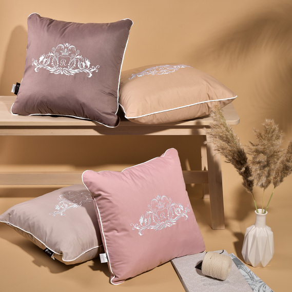 Pillow ROYAL with an embroidery of ТМ IDEIA 45х45 cm шоколад, фото 3
