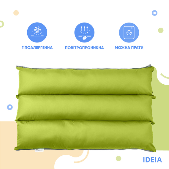 Roll pillow transformer 40х60 cm IDEIA, multifunctional for rest and travel, for the car салат, фото 2