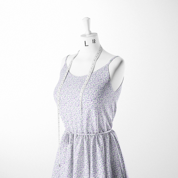 Тканина плательна супер софт V-211/2 дзвіночки біла, фото 3