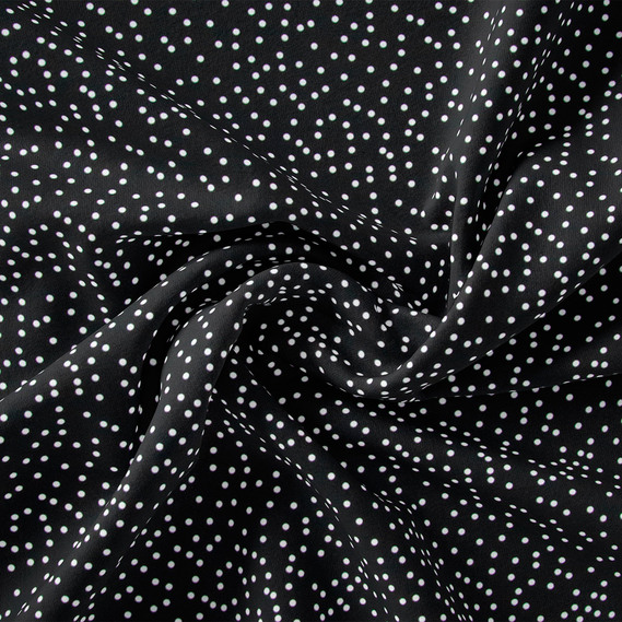 Madagascar crepe dress fabric, 150 cm wide, suitable for clothing, dresses, suits, and skirts V-47/1 горошок на чорному, фото 1 Madagascar crepe dress fabric, 150 cm wide, suitable for clothing, dresses, suits, and skirts V-47/1 горошок на чорному, фото 1