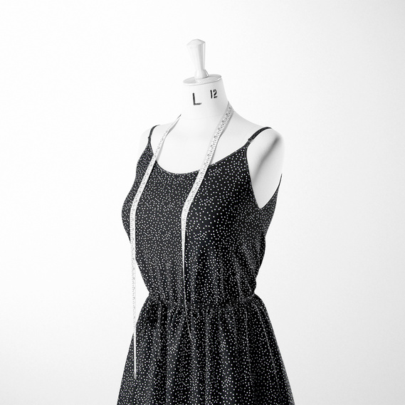 Madagascar crepe dress fabric, 150 cm wide, suitable for clothing, dresses, suits, and skirts V-47/1 горошок на чорному, фото 3 Madagascar crepe dress fabric, 150 cm wide, suitable for clothing, dresses, suits, and skirts V-47/1 горошок на чорному, фото 3