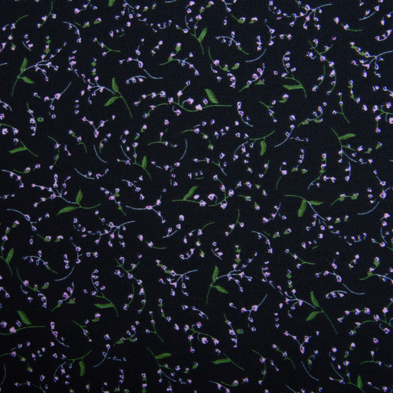 Madagascar crepe dress fabric, 150 cm wide, suitable for clothing, dresses, suits, and skirts дзвіночки на чорному, фото 2