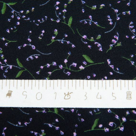 Madagascar crepe dress fabric, 150 cm wide, suitable for clothing, dresses, suits, and skirts дзвіночки на чорному, фото 5