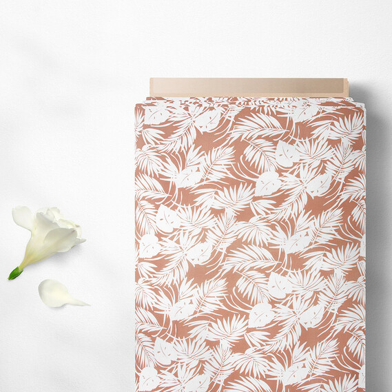 Ткань плательная Муслин вискоза флора какао, Флора, фото 2