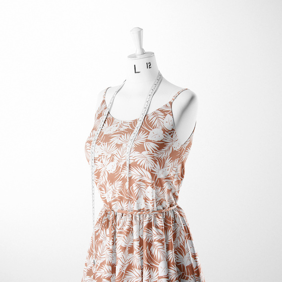 Ткань плательная Муслин вискоза флора какао, Флора, фото 3