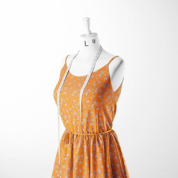 Тканина плательна Муслін віскоза німфа манго, фото 3