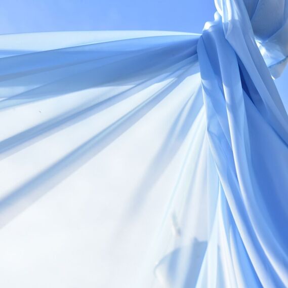 Тюль однотонна Вуаль Silk V-A20 блакитна, фото 2 Тюль однотонна Вуаль Silk V-A20 блакитна, фото 2