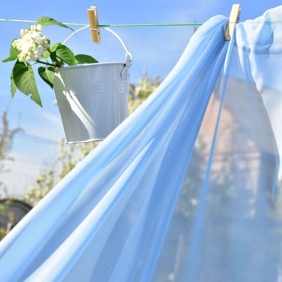 Тюль однотонна Вуаль Silk V-A20 блакитна, фото 4 Тюль однотонна Вуаль Silk V-A20 блакитна, фото 4