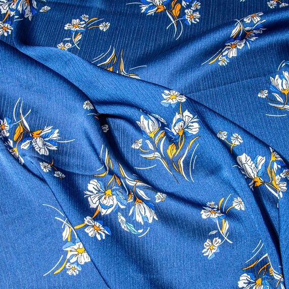 Crash satin dress fabric Ніно синій, фото 2